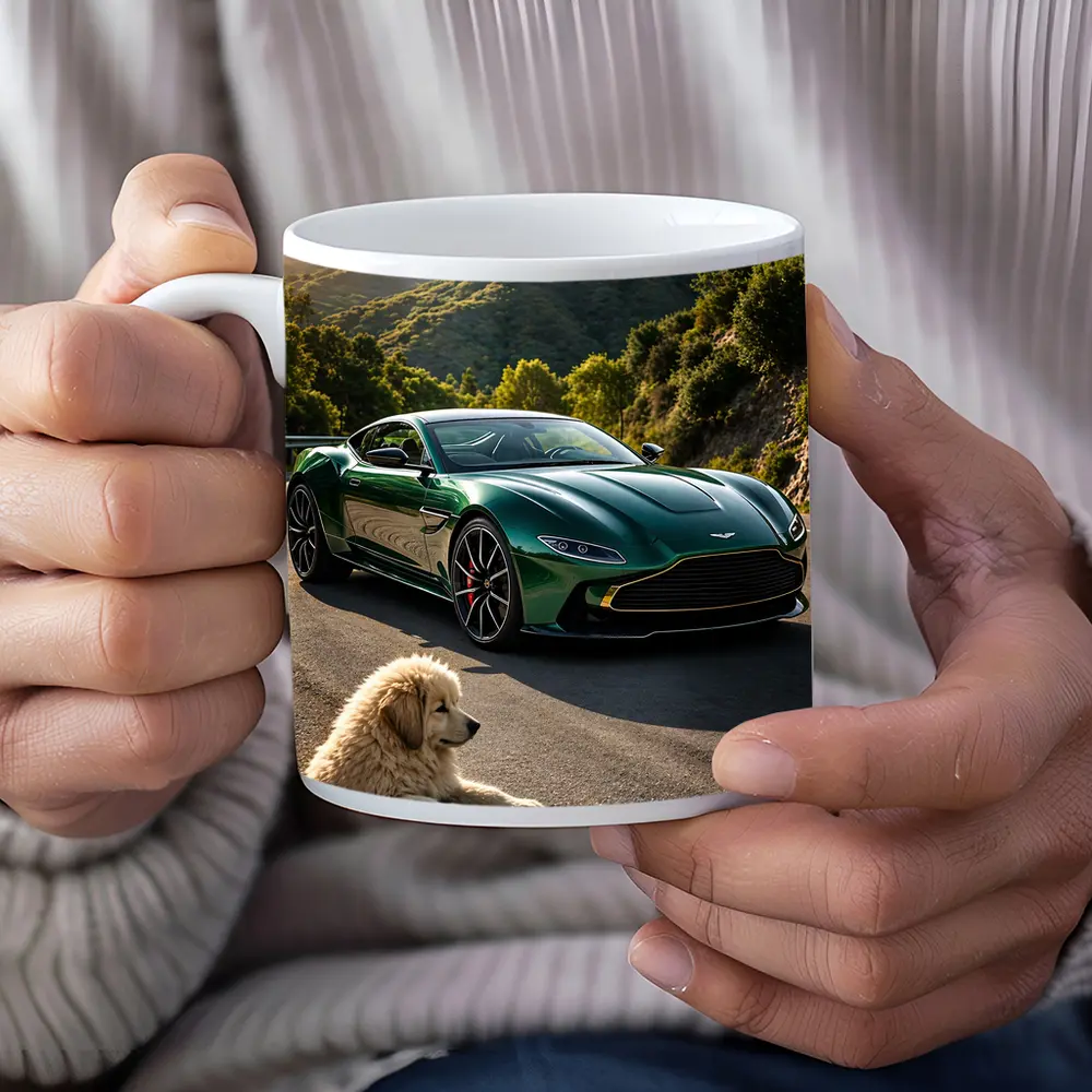 Aston Martin Vantage Green With Resting Dog – Mugs