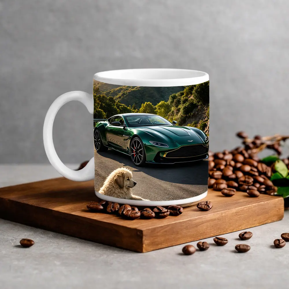 Aston Martin Vantage Green With Resting Dog – Mugs