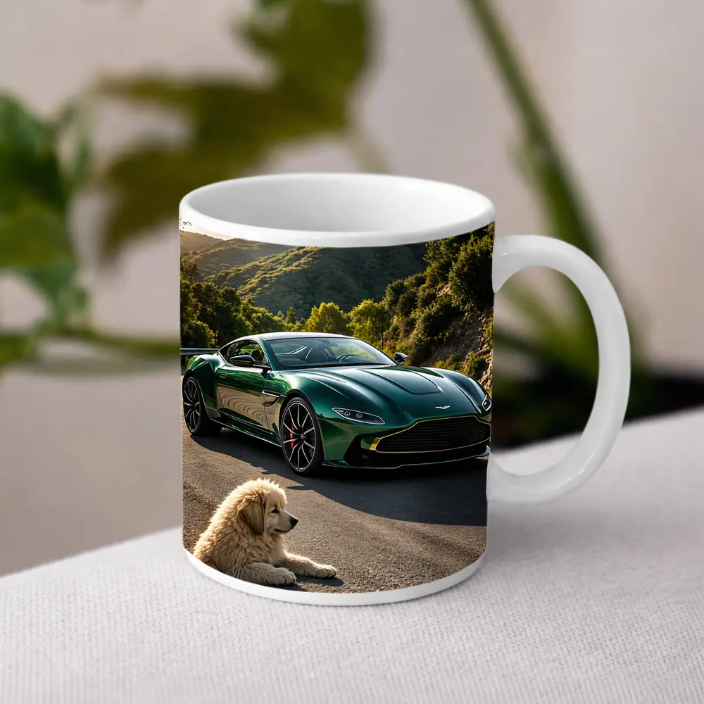 Aston Martin Vantage Green With Resting Dog – Mugs