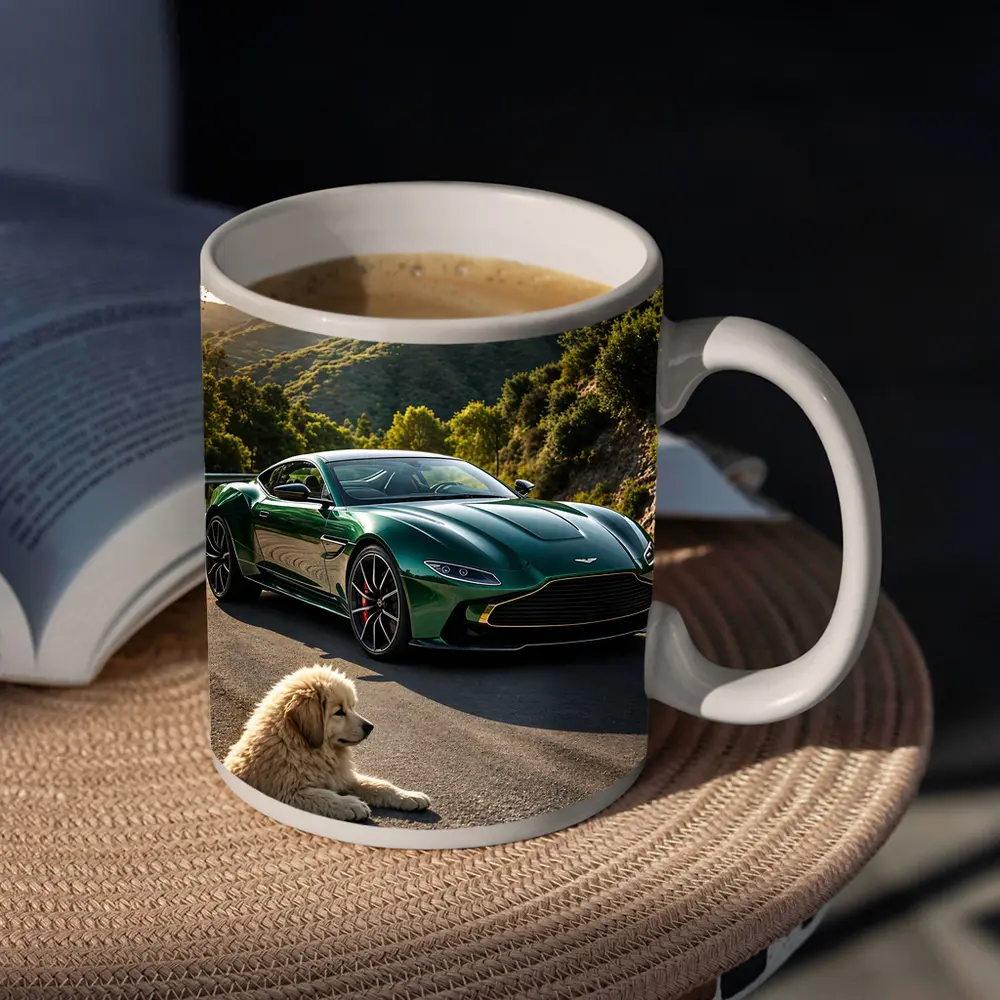 Aston Martin Vantage Green With Resting Dog – Mugs