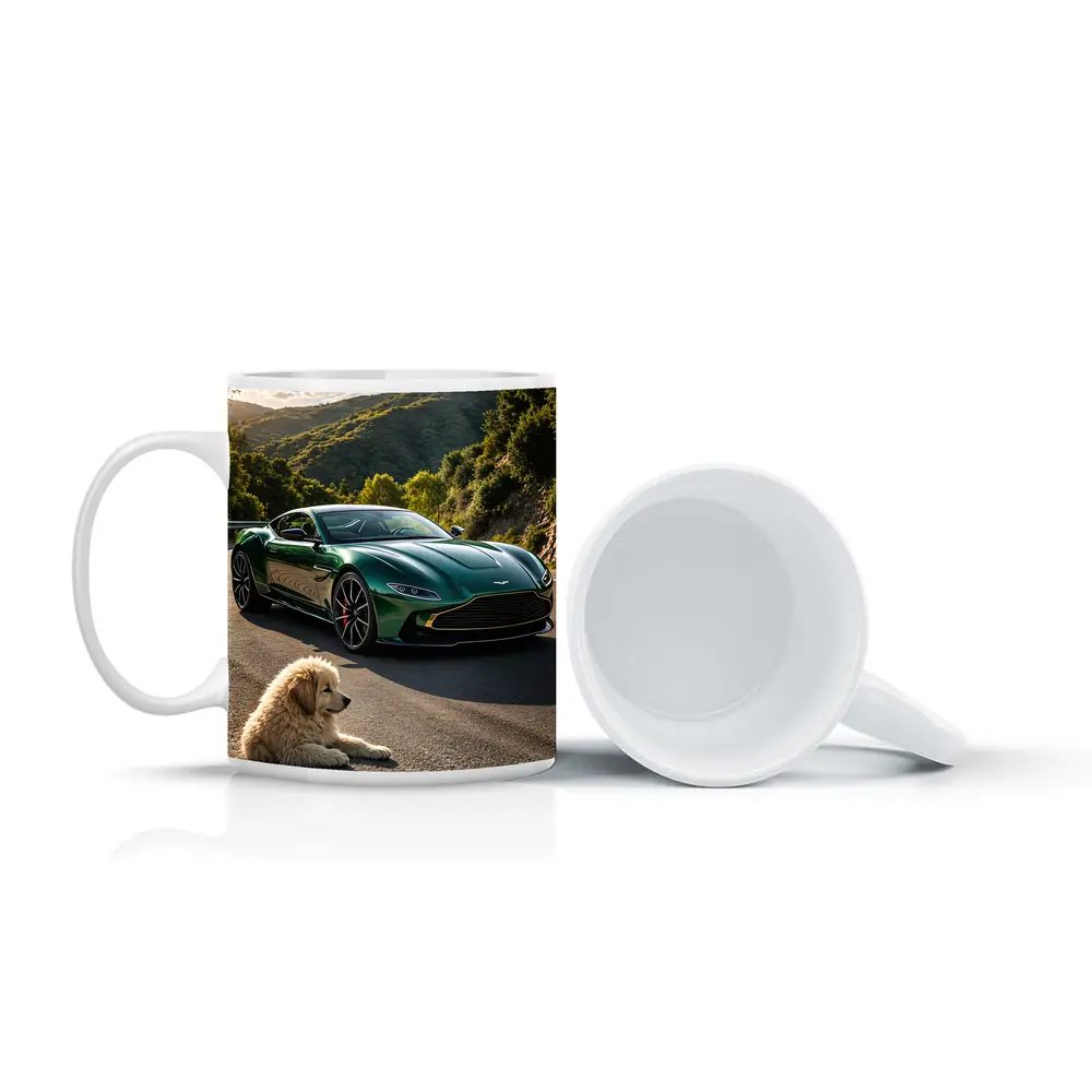 Aston Martin Vantage Green With Resting Dog – Mugs