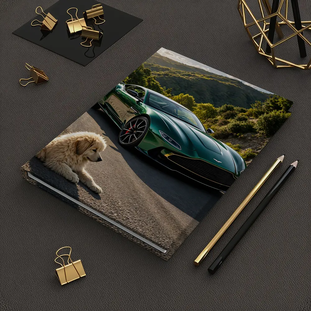 Aston Martin Vantage Green With Resting Dog – Notebooks