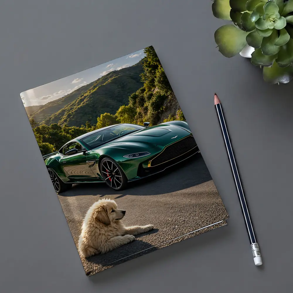 Aston Martin Vantage Green With Resting Dog – Notebooks