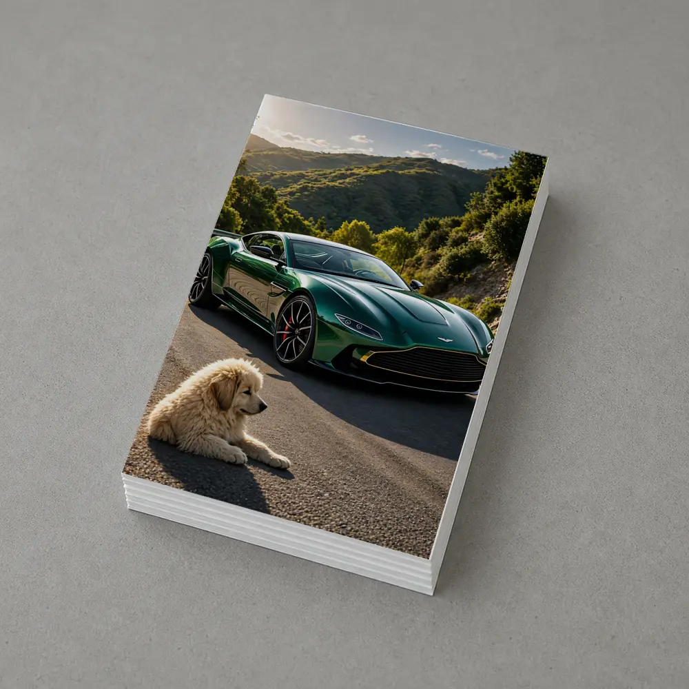 Aston Martin Vantage Green With Resting Dog – Postcards