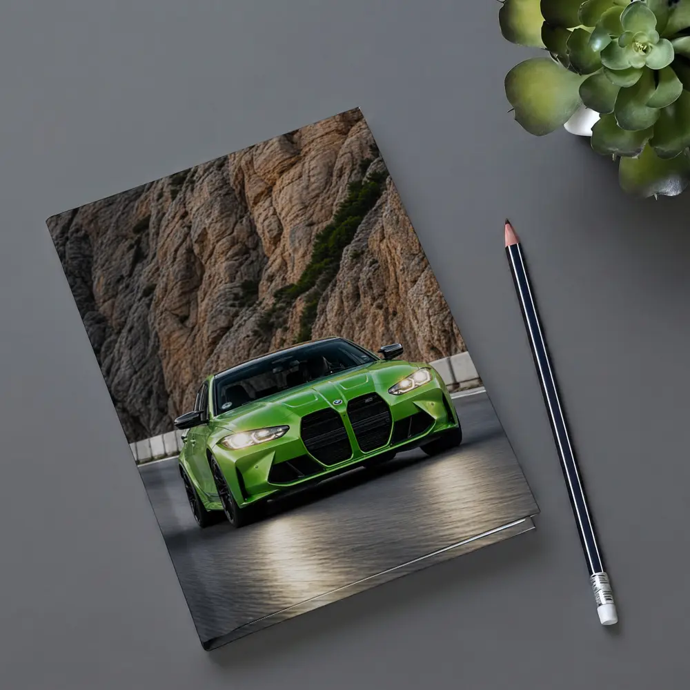 BMW M3 Green Sedan Rocky Mountain Road – Notebooks