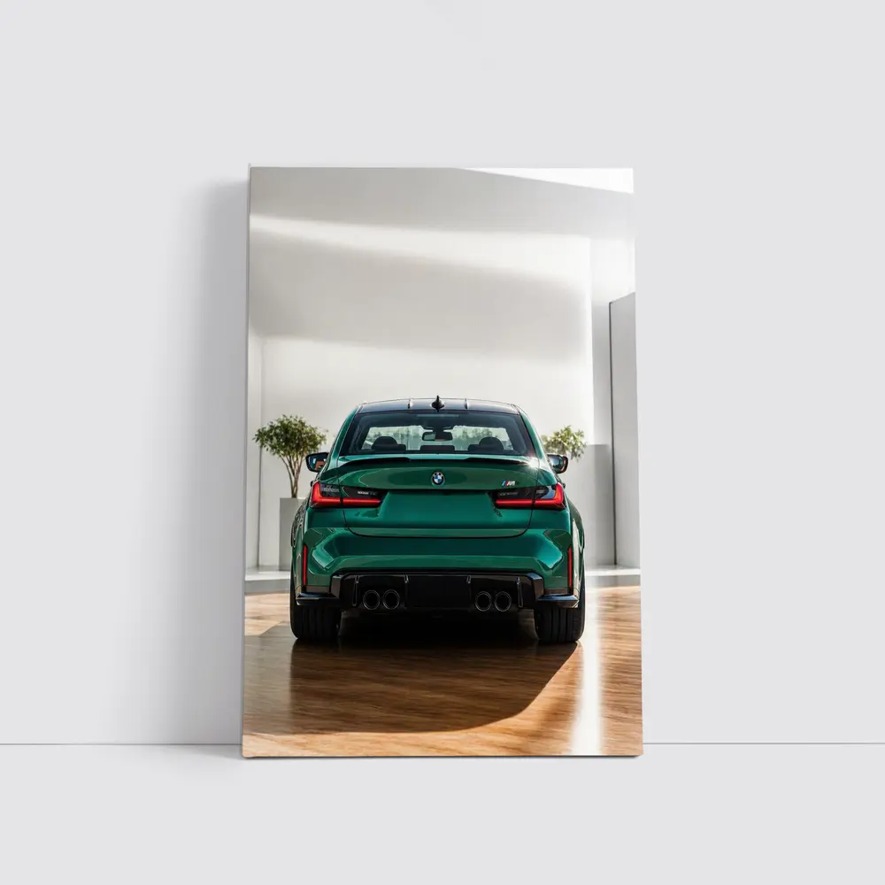 BMW M3 Green Rear View Indoor Showroom – Wall Art