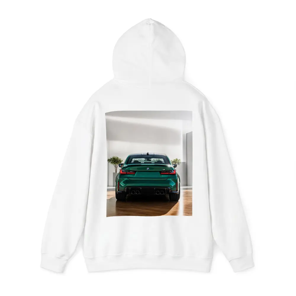 BMW M3 Green Rear View Indoor Showroom – Hoodies