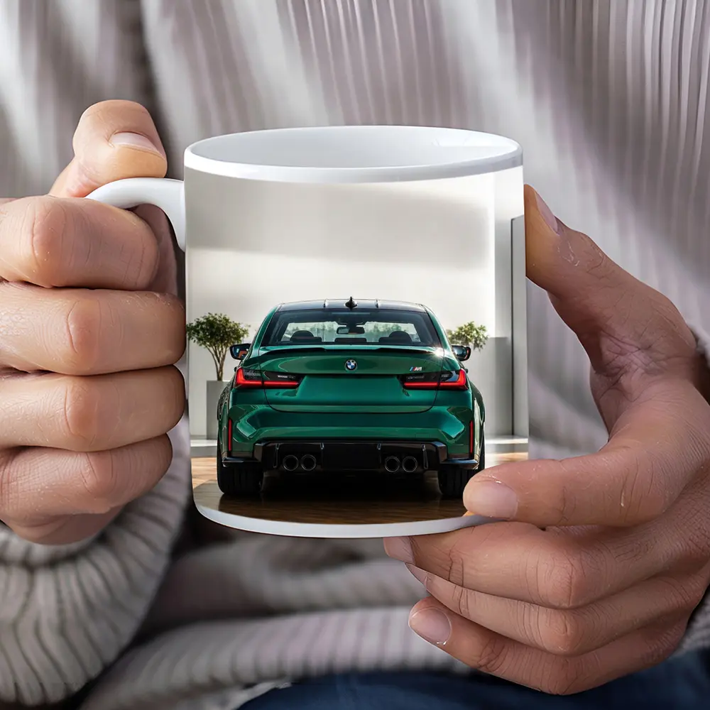 BMW M3 Green Rear View Indoor Showroom – Mugs