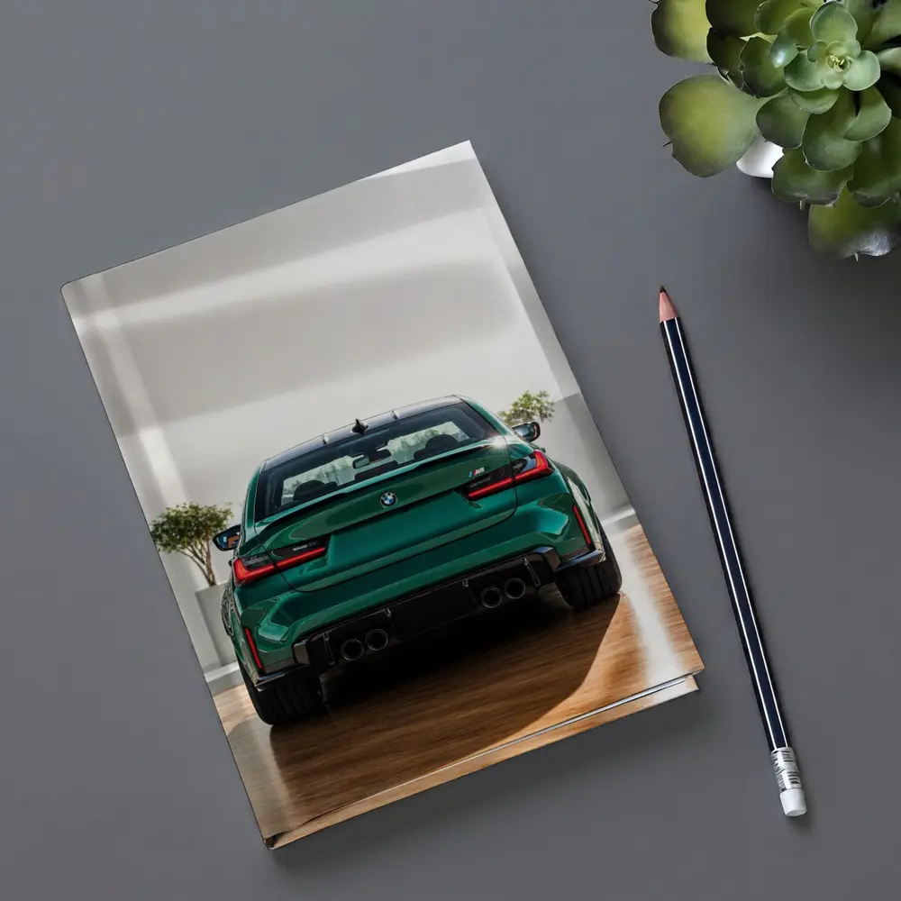 BMW M3 Green Rear View Indoor Showroom – Notebooks