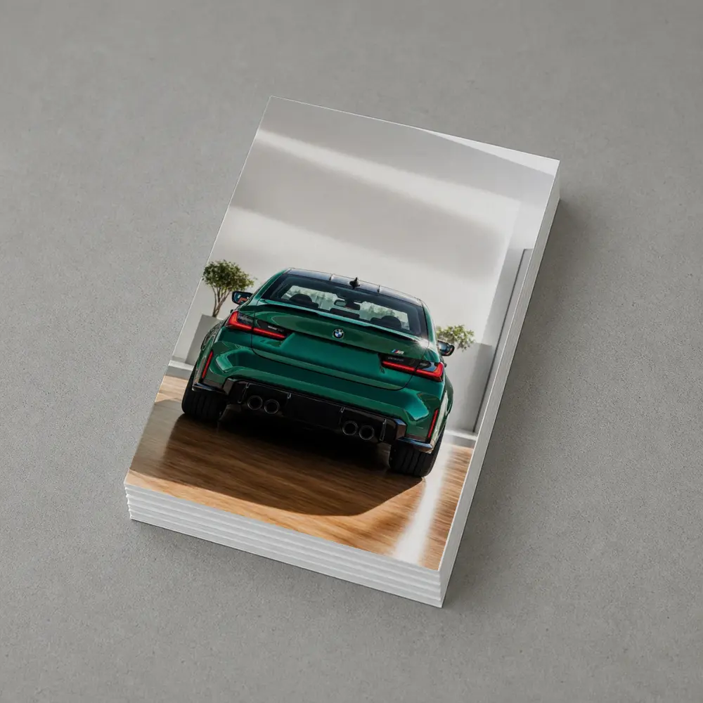 BMW M3 Green Rear View Indoor Showroom – Postcards