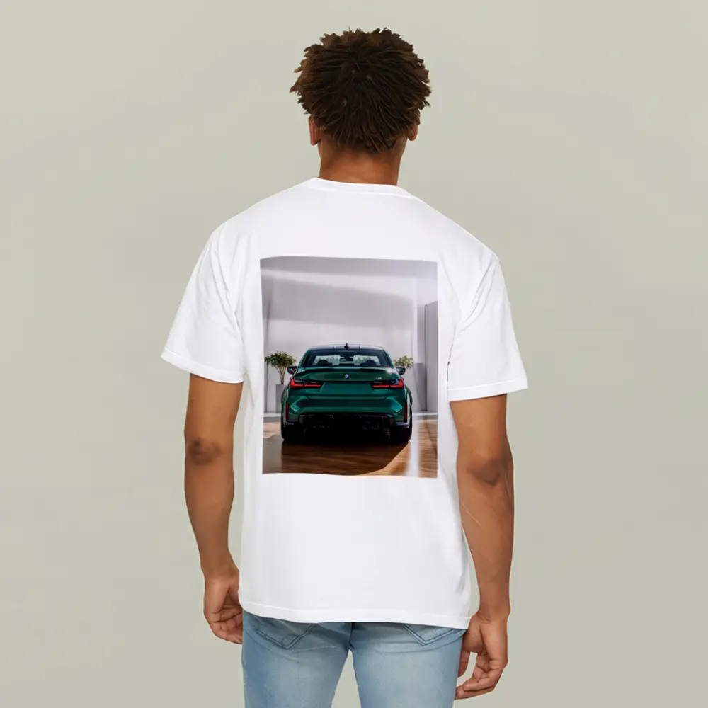 BMW M3 Green Rear View Indoor Showroom – T-Shirts