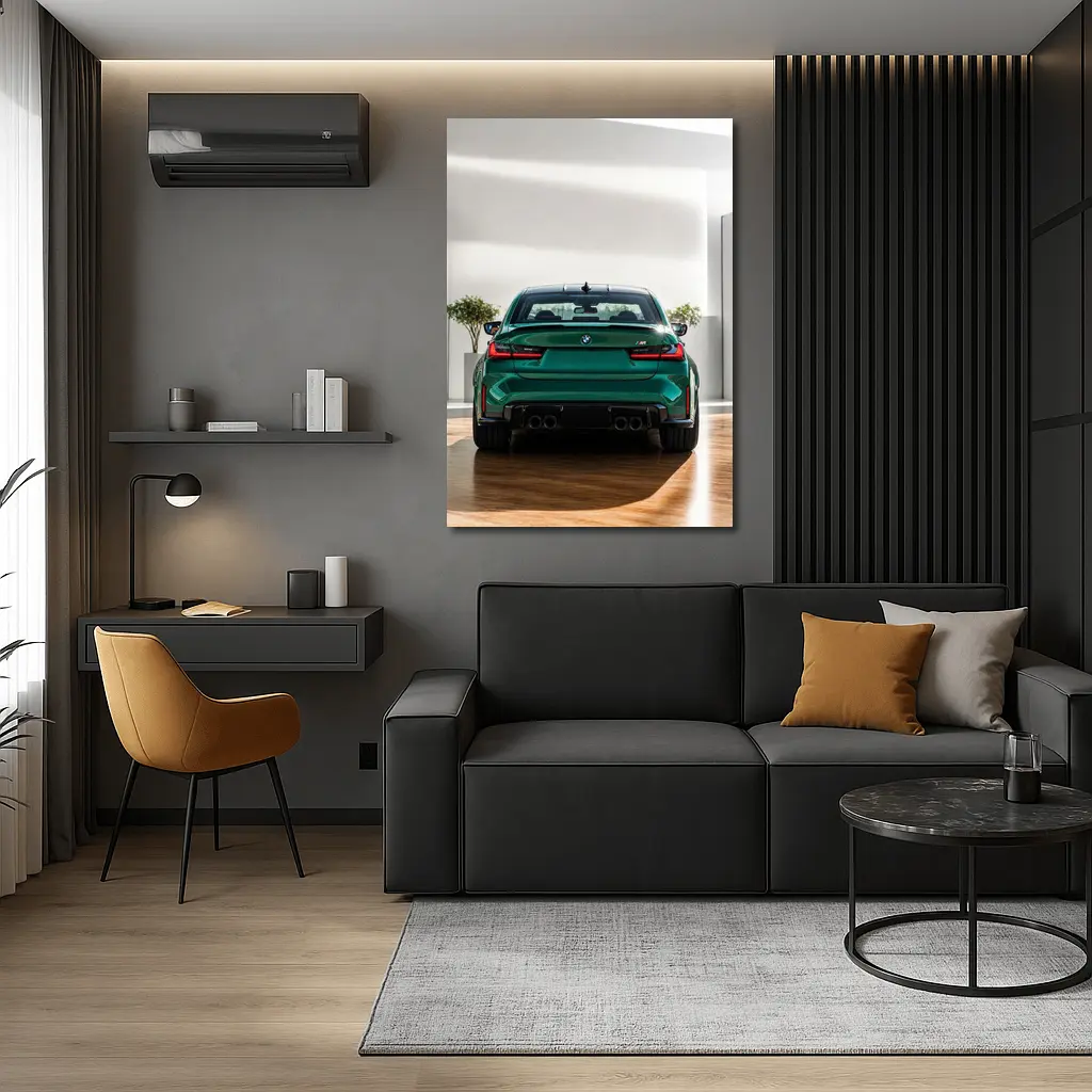 BMW M3 Green Rear View Indoor Showroom – Wall Art