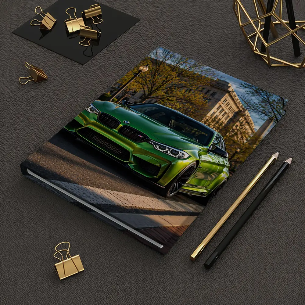 Green BMW M3 Urban Street Scene – Notebooks