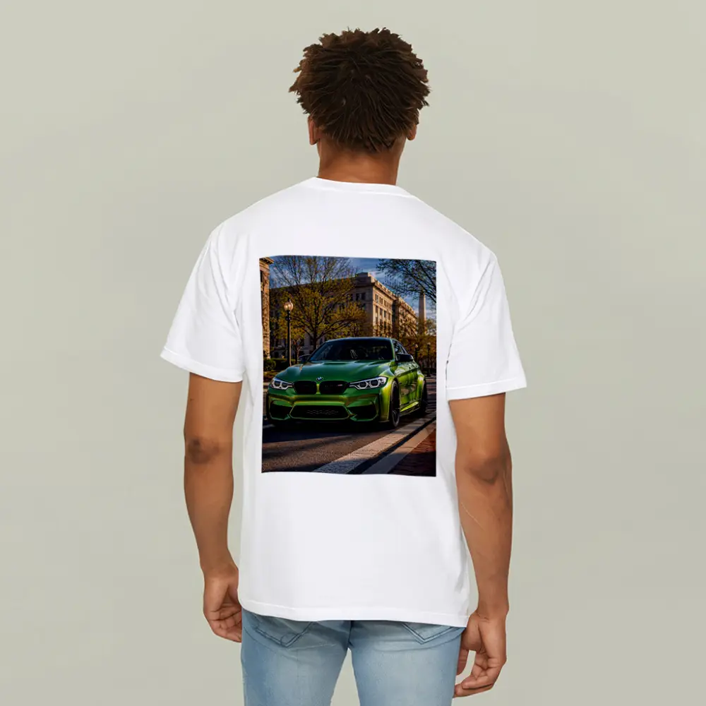 Green BMW M3 Urban Street Scene – T-Shirts