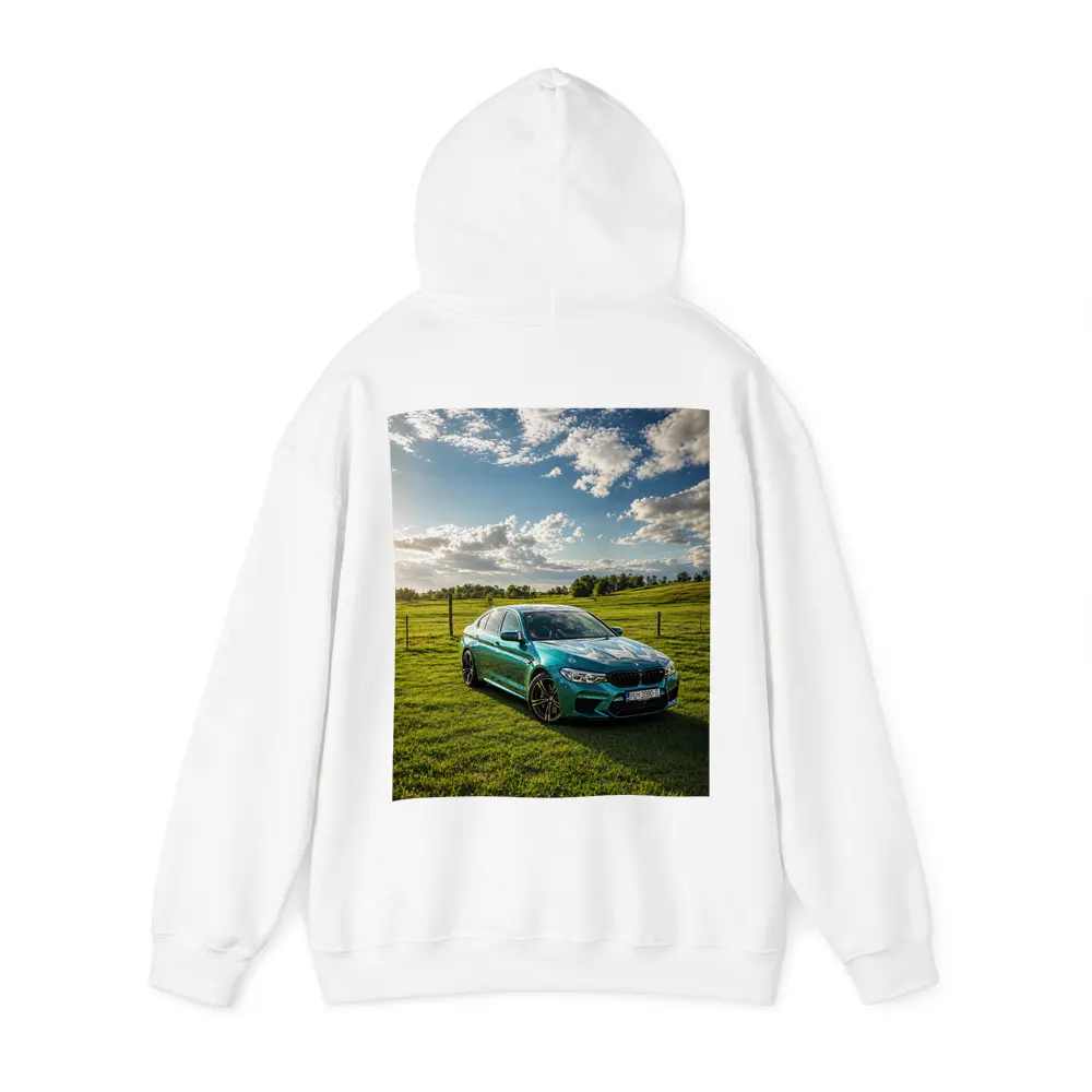 BMW M5 Teal Sedan Green Field Sky – Hoodies