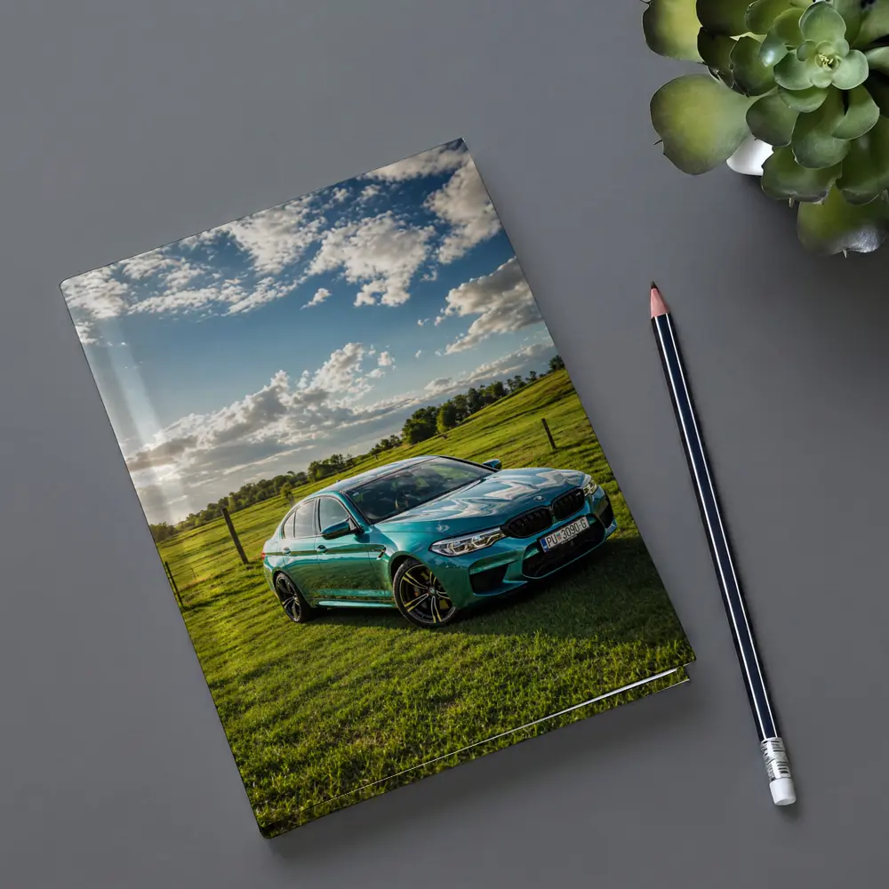 BMW M5 Teal Sedan Green Field Sky – Notebooks