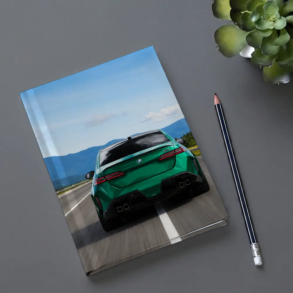 Green BMW M5 Sedan Speeding On Highway – Notebooks