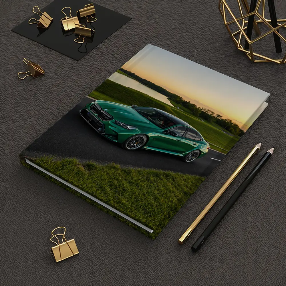 BMW M5 Green Sedan Sunset Road – Notebooks