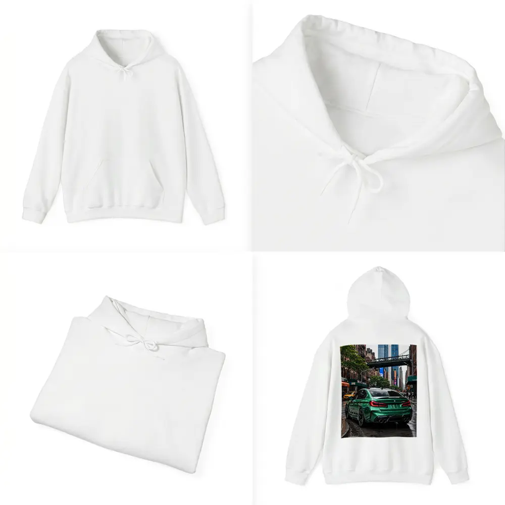 BMW M5 Green Rear New York Street – Hoodies