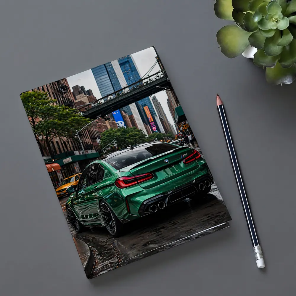 BMW M5 Green Rear New York Street – Notebooks