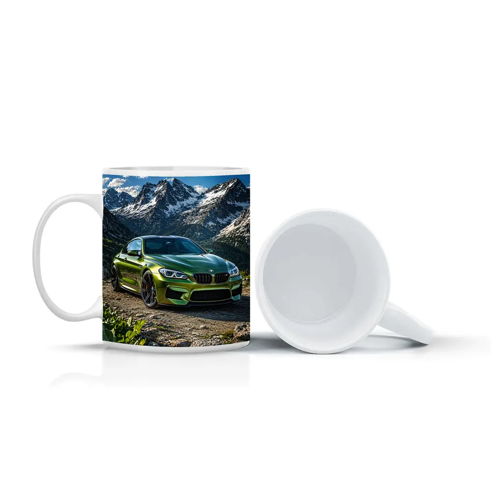 BMW M6 Green Mountain Rocky Landscape – Mugs