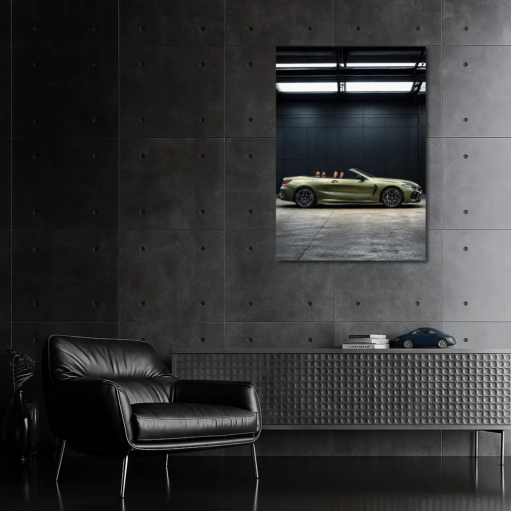 BMW M8 Convertible Olive Green Dark Studio – Wall Art