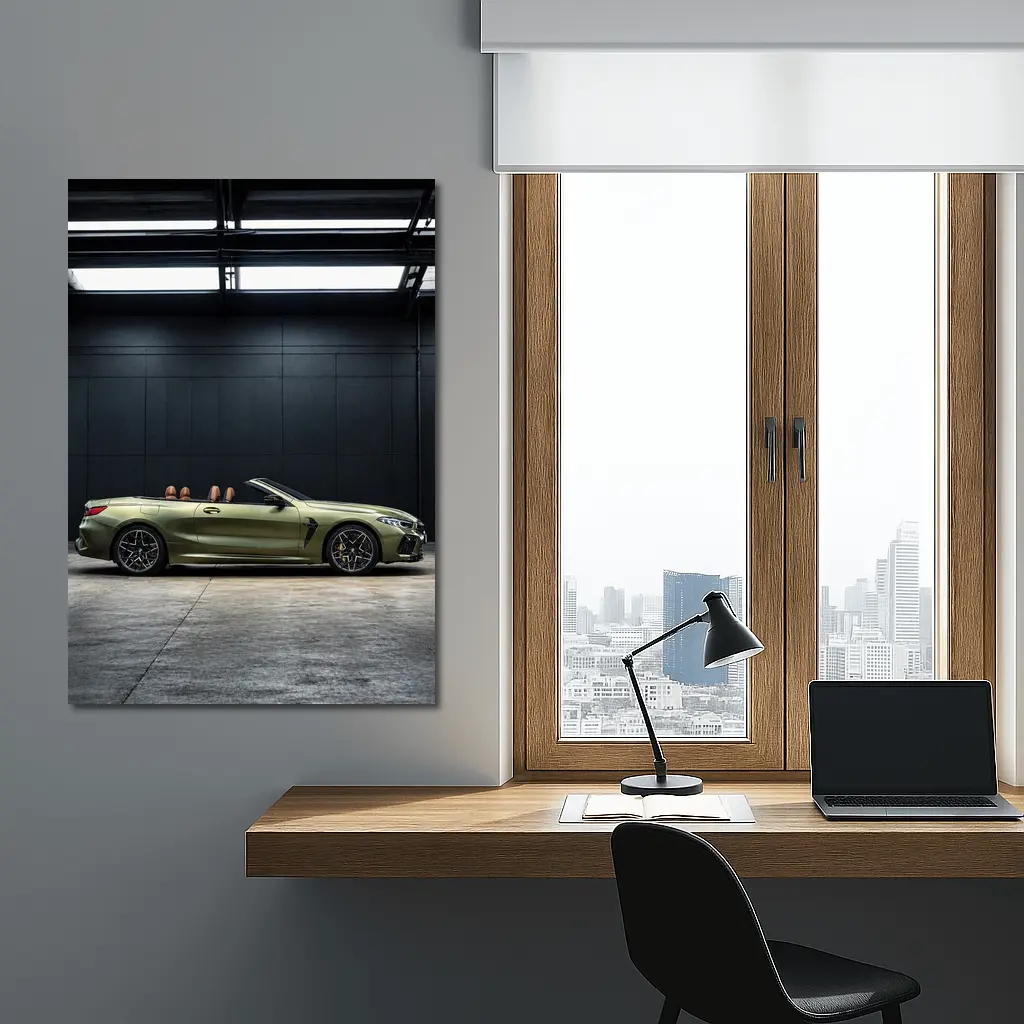 BMW M8 Convertible Olive Green Dark Studio – Wall Art