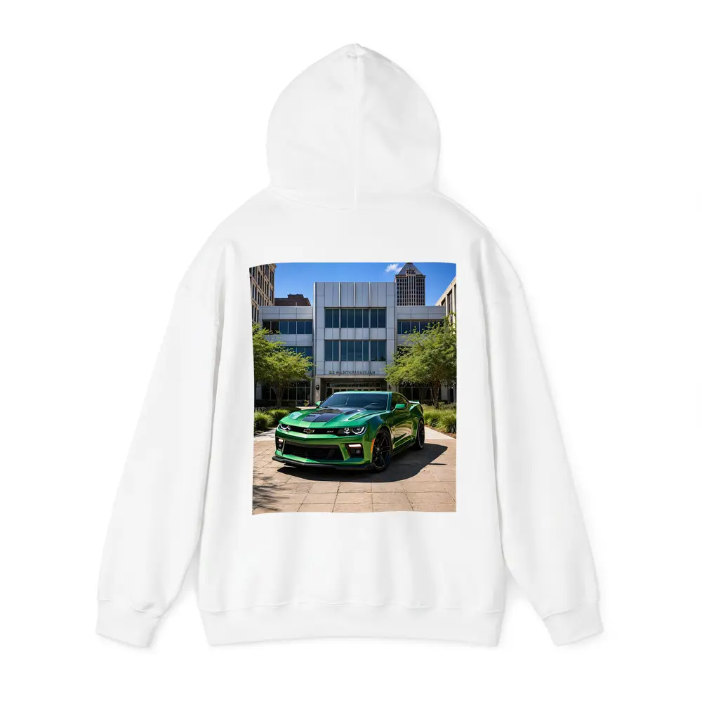 Green Chevrolet Camaro Downtown City Street – Hoodies