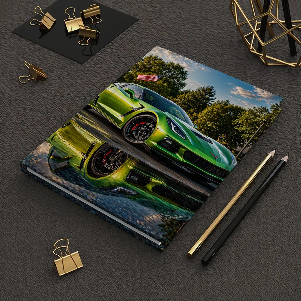 Green Chevrolet Corvette ZR1 American Flag – Notebooks