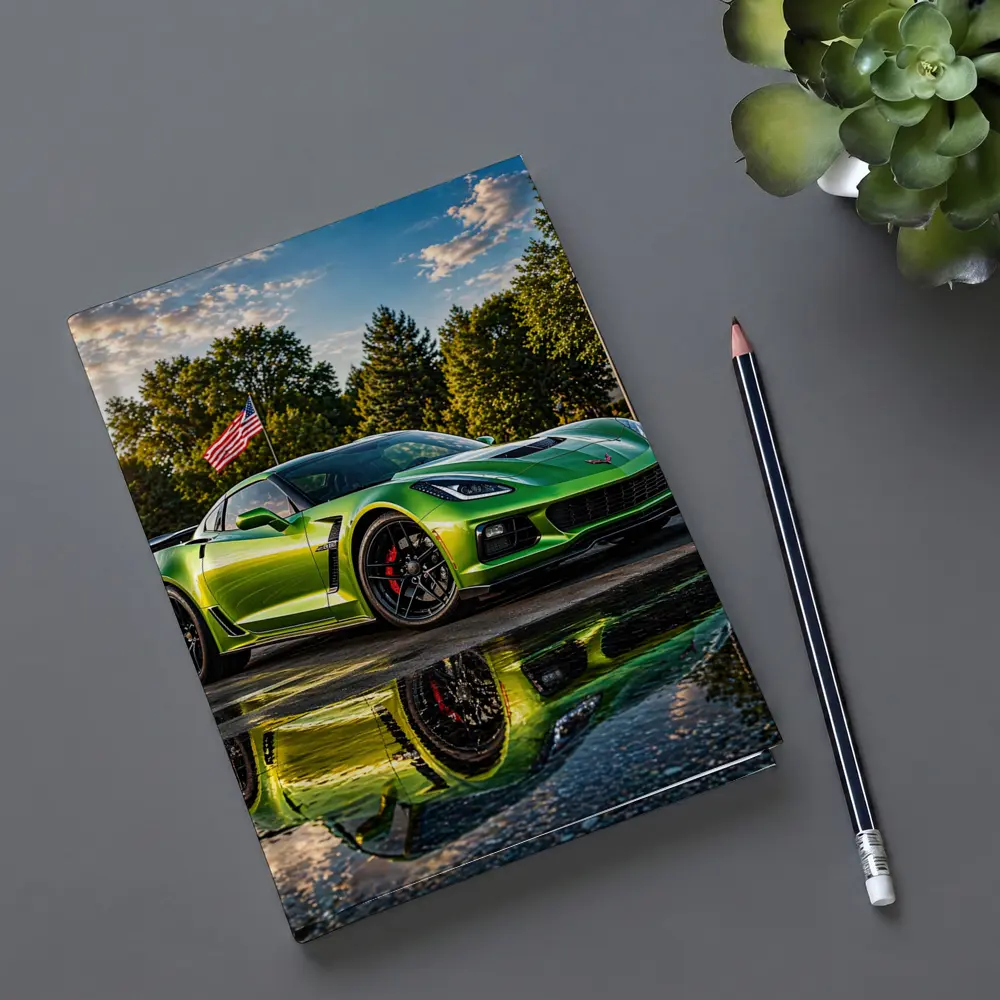 Green Chevrolet Corvette ZR1 American Flag – Notebooks