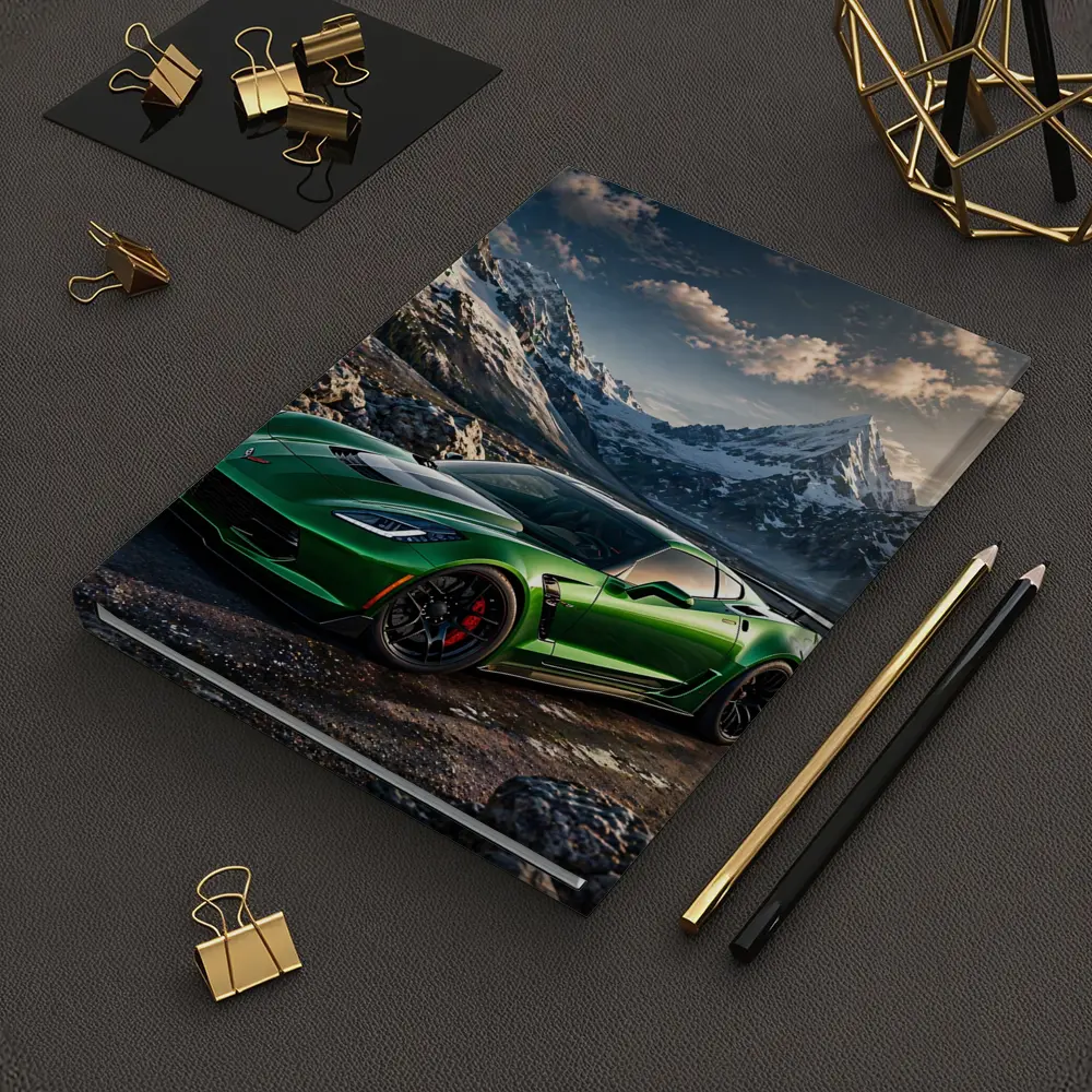 Green Chevrolet Corvette Z06 Mountain Background – Notebooks