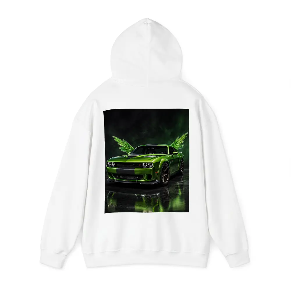 Green Dodge Challenger SRT Hellcat With Wings – Hoodies