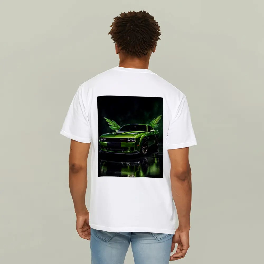 Green Dodge Challenger SRT Hellcat With Wings – T-Shirts