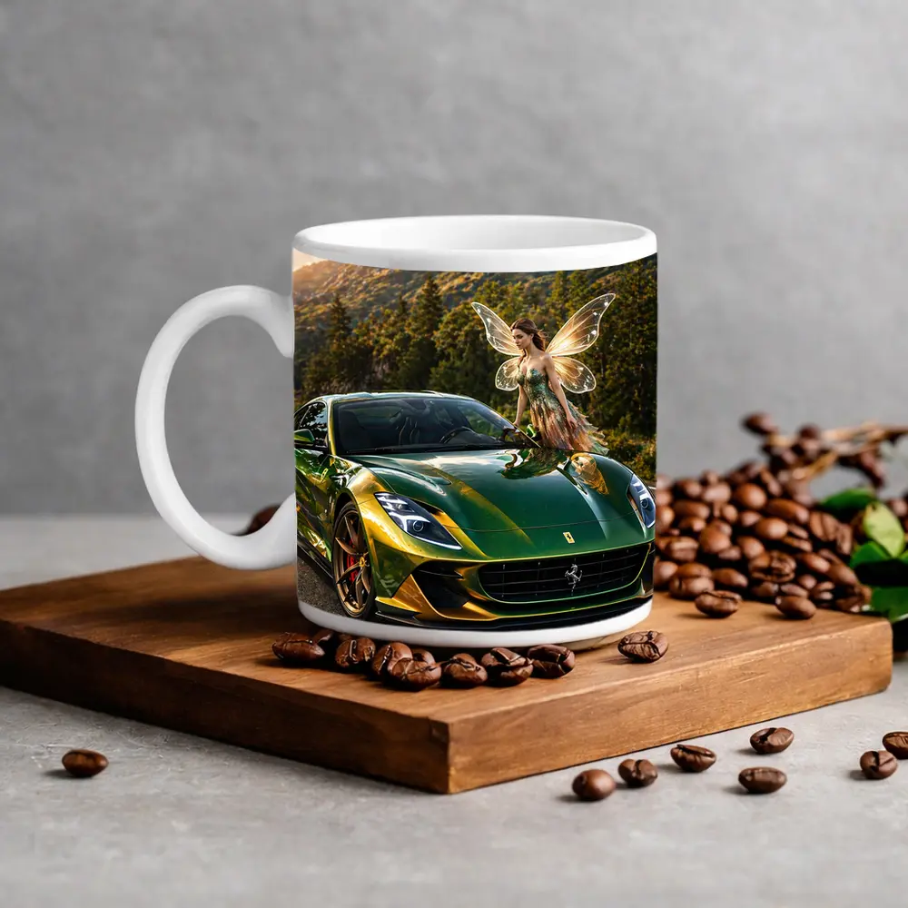 Green Ferrari 812 Superfast Fairy Mountain Road – Mugs