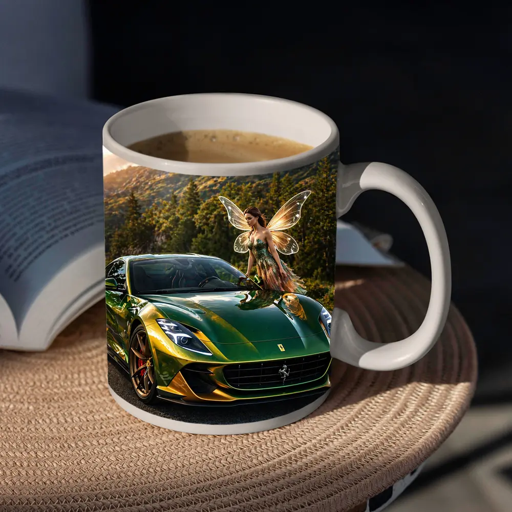 Green Ferrari 812 Superfast Fairy Mountain Road – Mugs