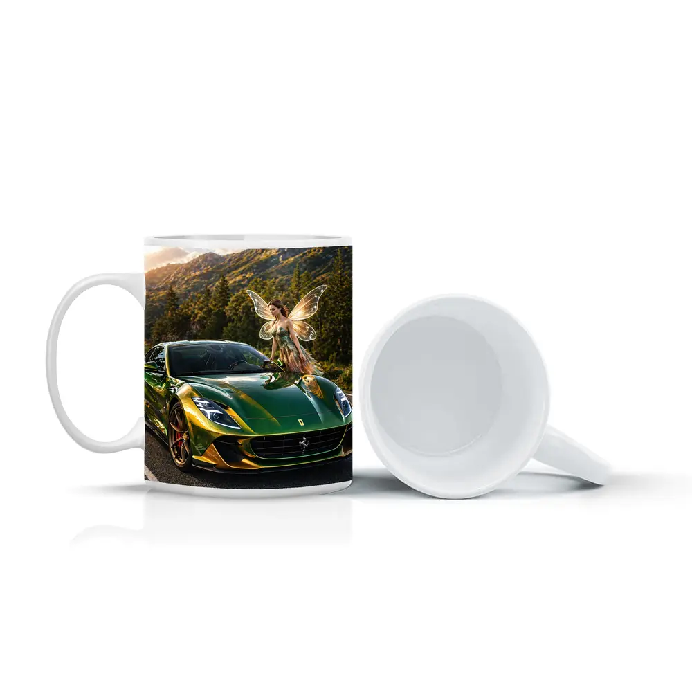 Green Ferrari 812 Superfast Fairy Mountain Road – Mugs