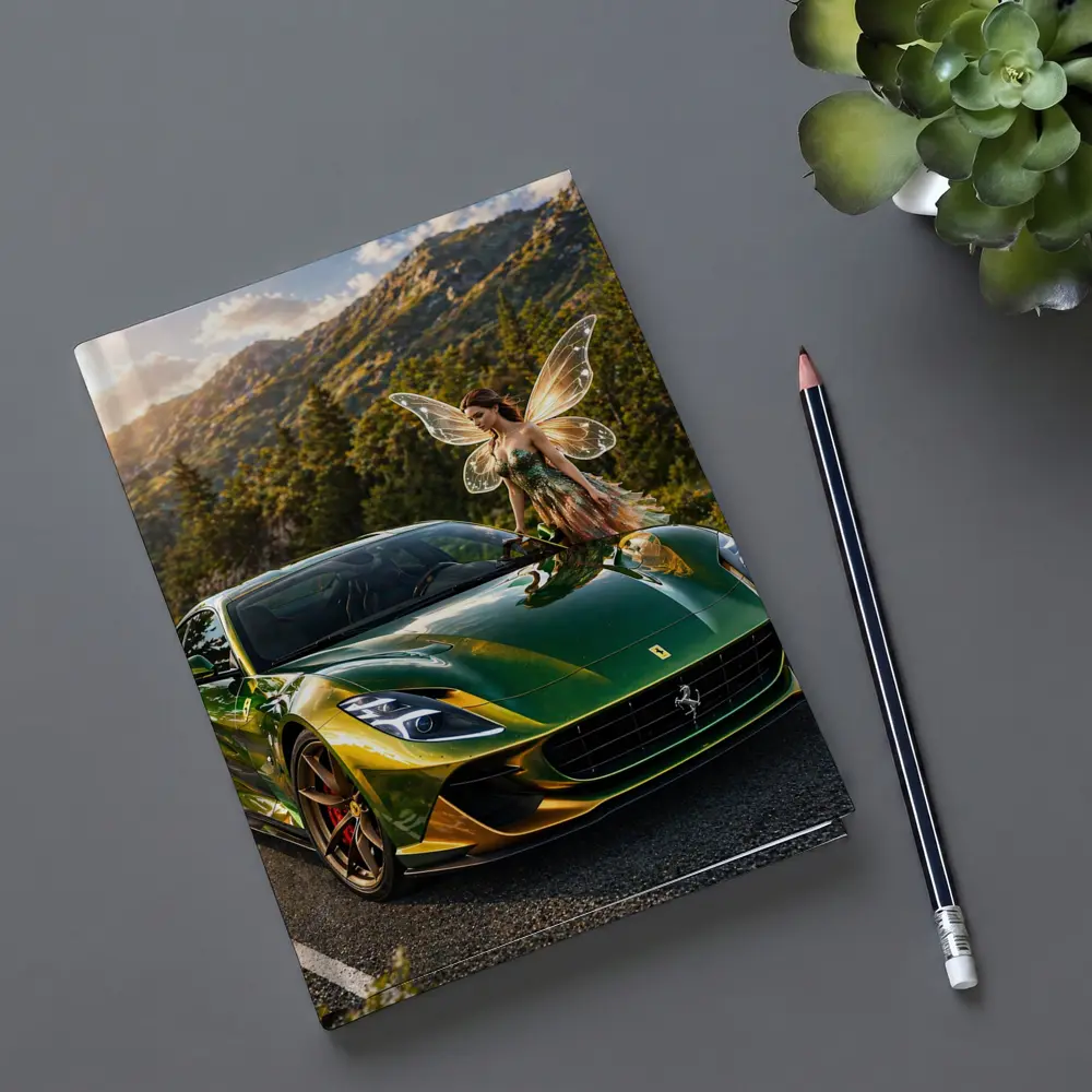 Green Ferrari 812 Superfast Fairy Mountain Road – Notebooks
