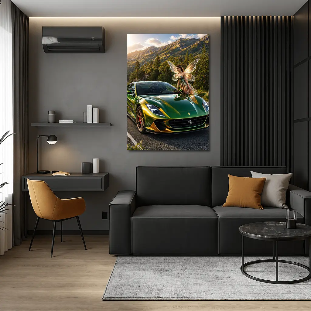 Green Ferrari 812 Superfast Fairy Mountain Road – Wall Art