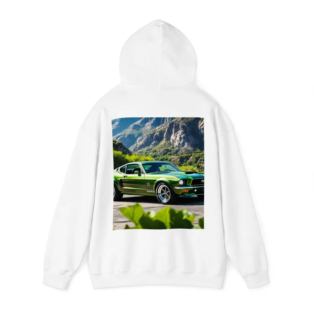 Green Ford Mustang Fastback Mountain Road – Hoodies
