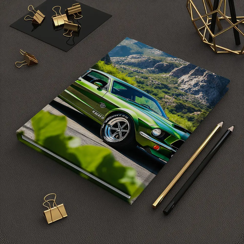 Green Ford Mustang Fastback Mountain Road – Notebooks