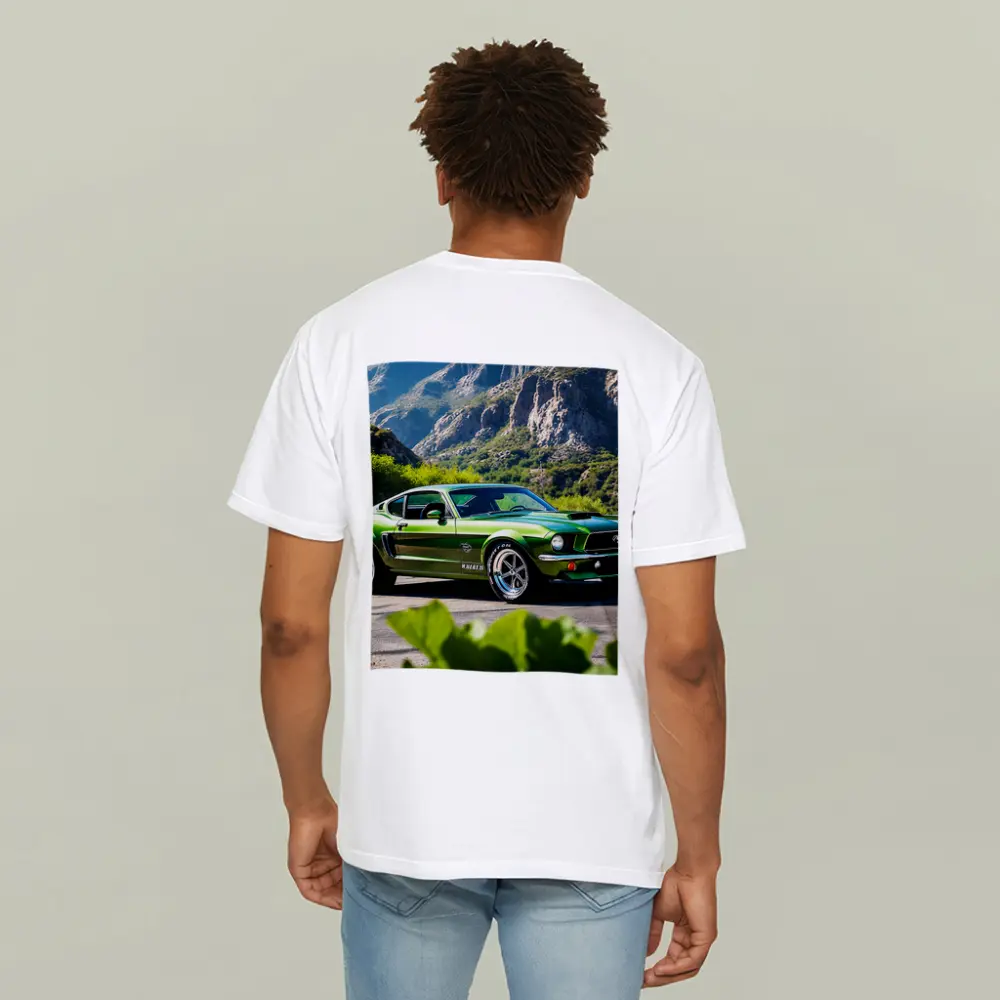 Green Ford Mustang Fastback Mountain Road – T-Shirts