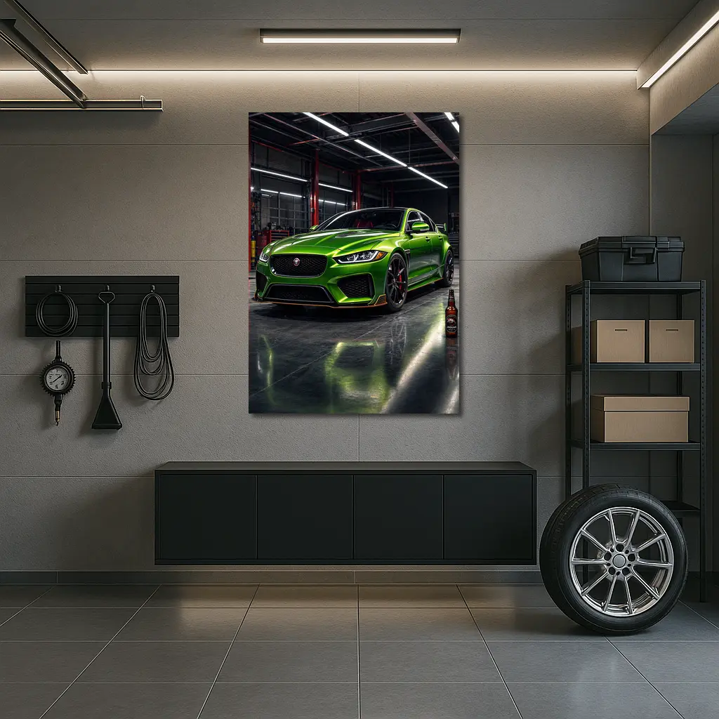 Jaguar XE SV Project Eight Green Garage – Wall Art