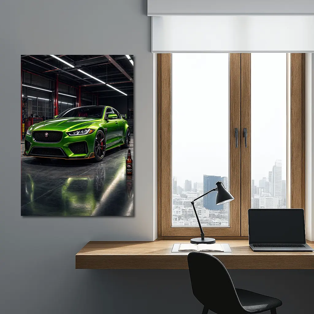 Jaguar XE SV Project Eight Green Garage – Wall Art