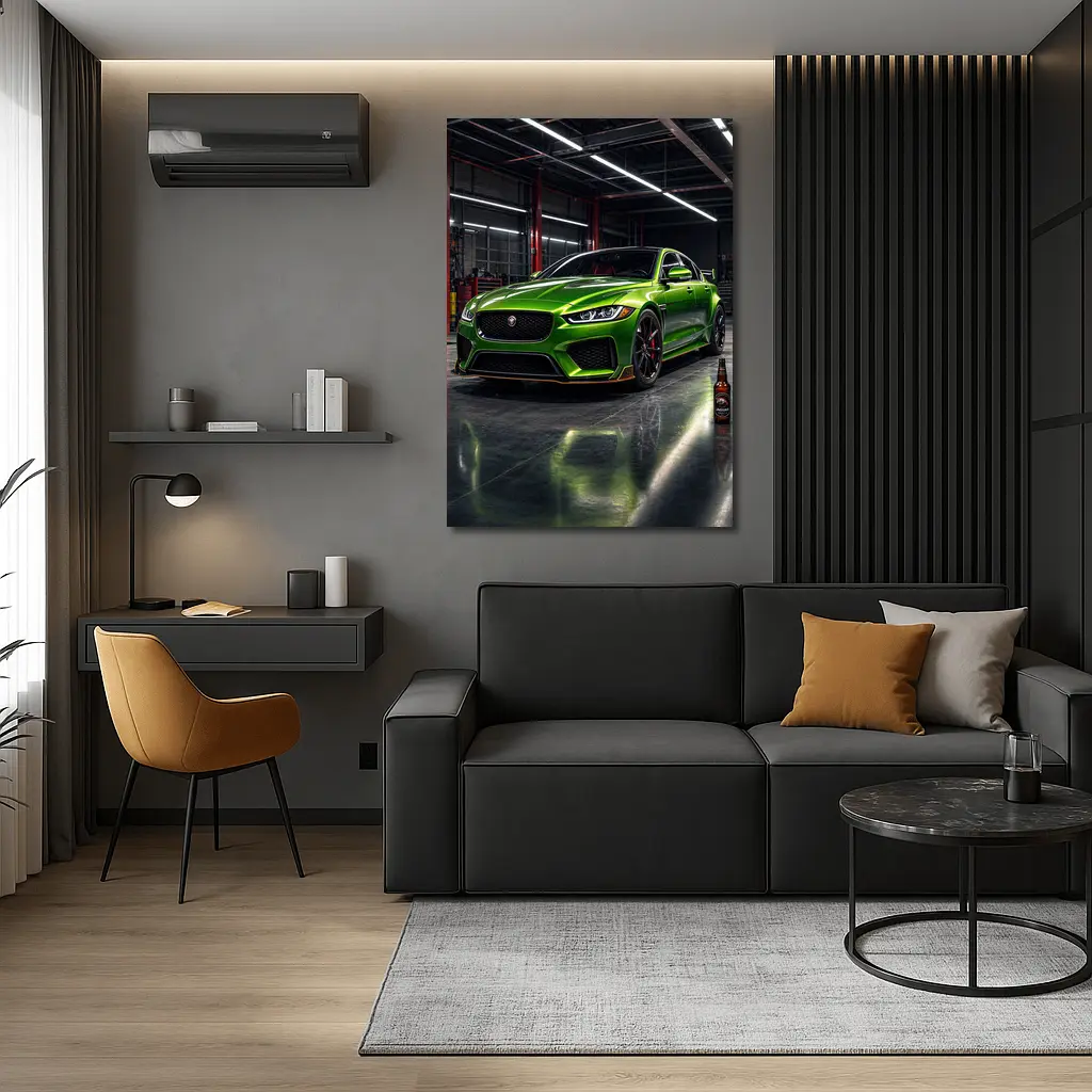 Jaguar XE SV Project Eight Green Garage – Wall Art