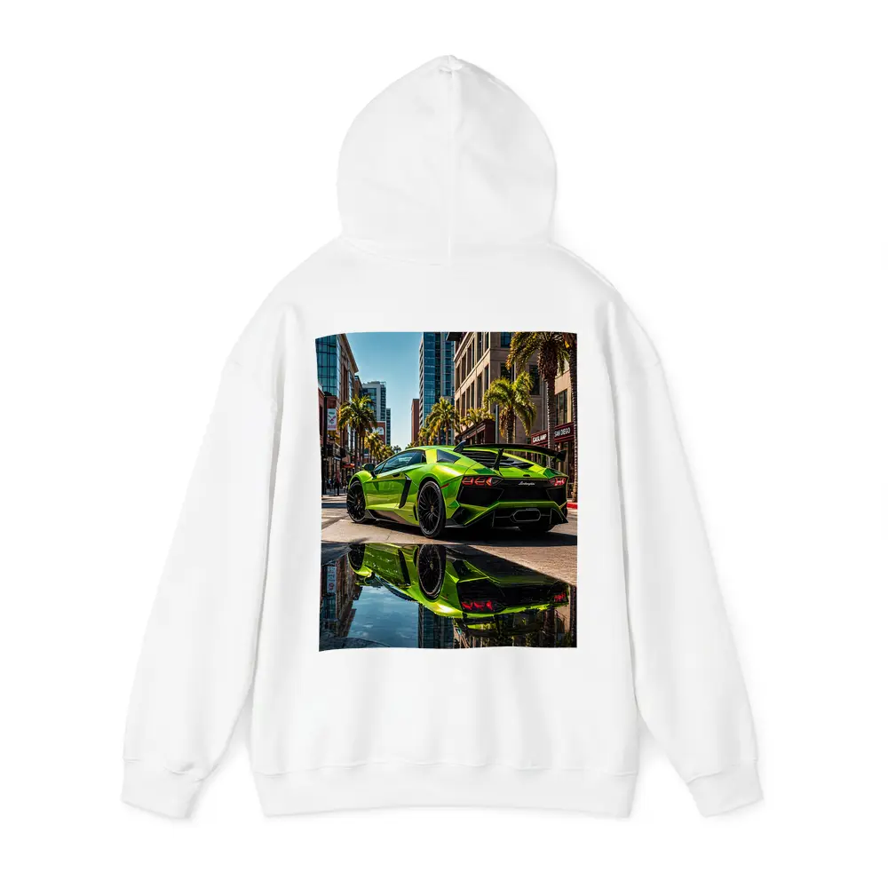 Lamborghini Aventador Green San Diego Street – Hoodies