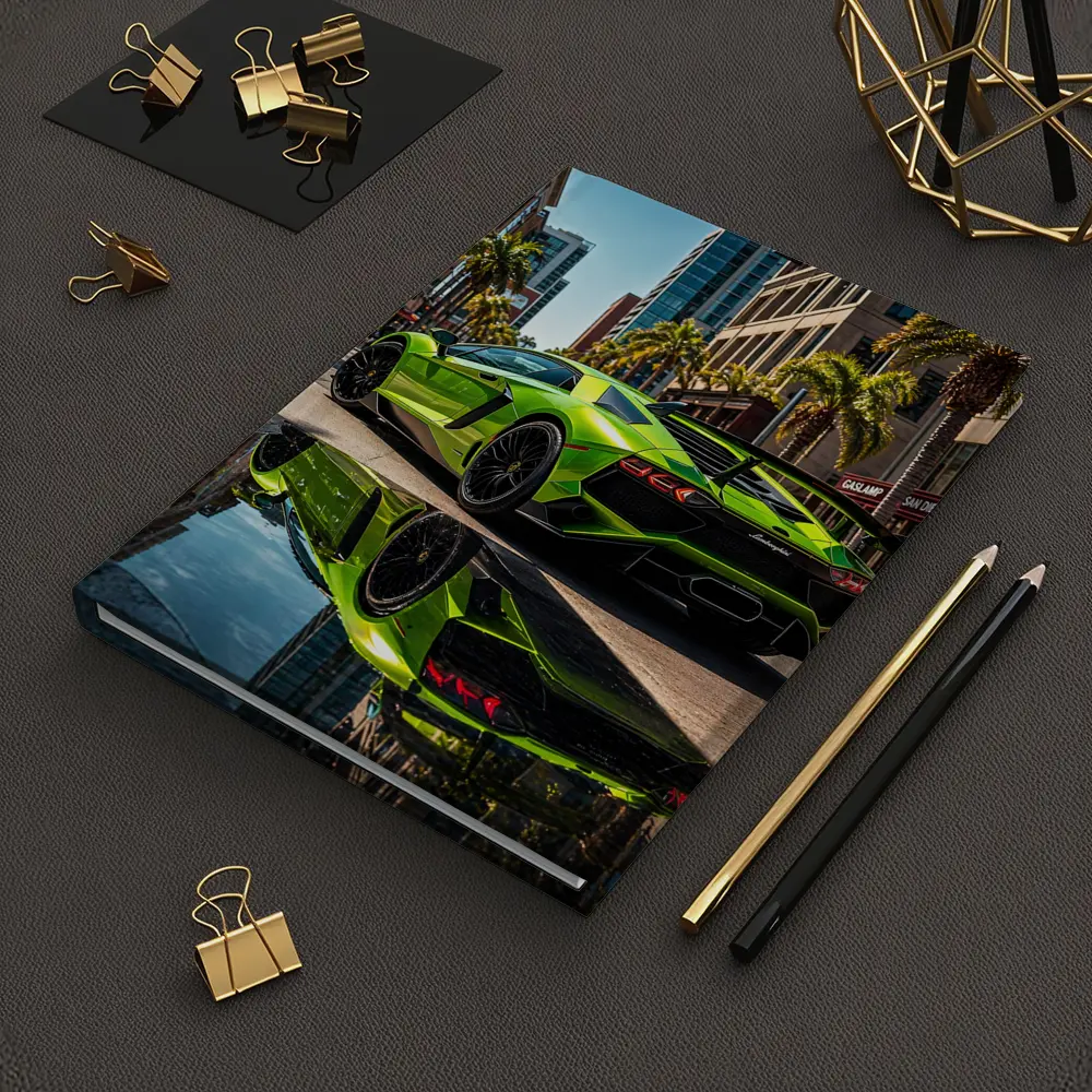 Lamborghini Aventador Green San Diego Street – Notebooks