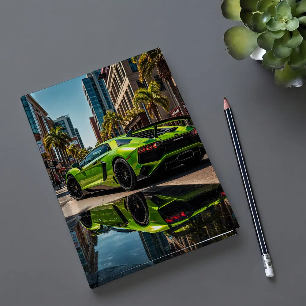 Lamborghini Aventador Green San Diego Street – Notebooks