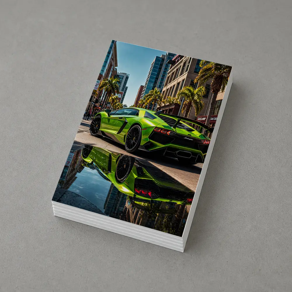 Lamborghini Aventador Green San Diego Street – Postcards
