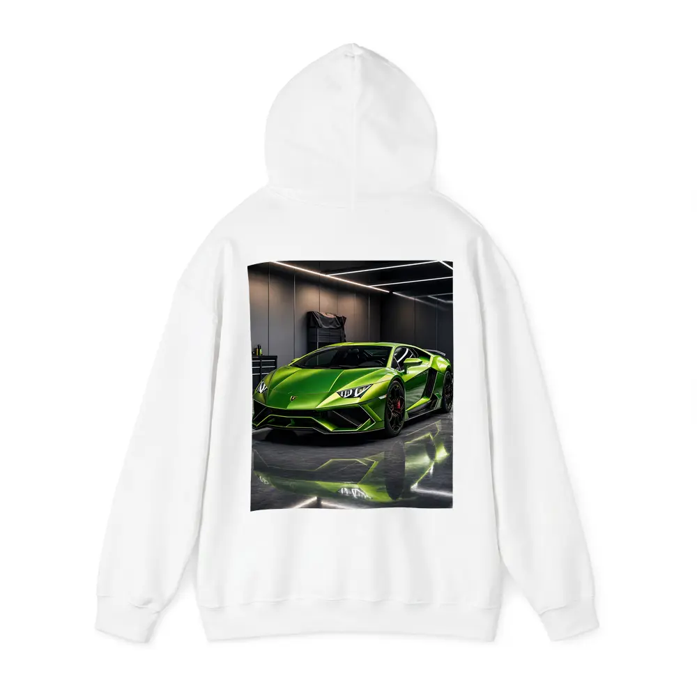 Lamborghini Huracan Green Garage Supercar Art – Hoodies