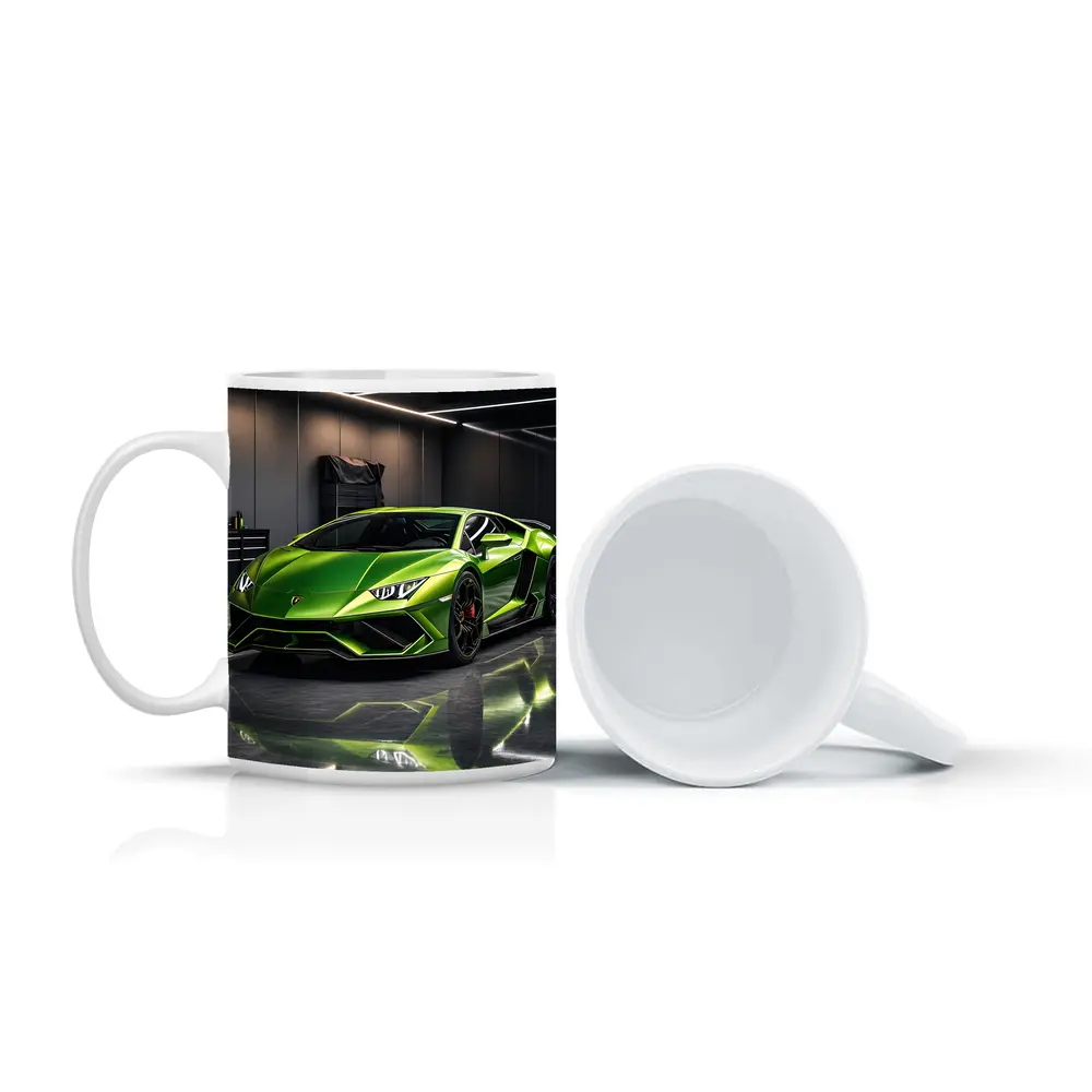 Lamborghini Huracan Green Garage Supercar Art – Mugs